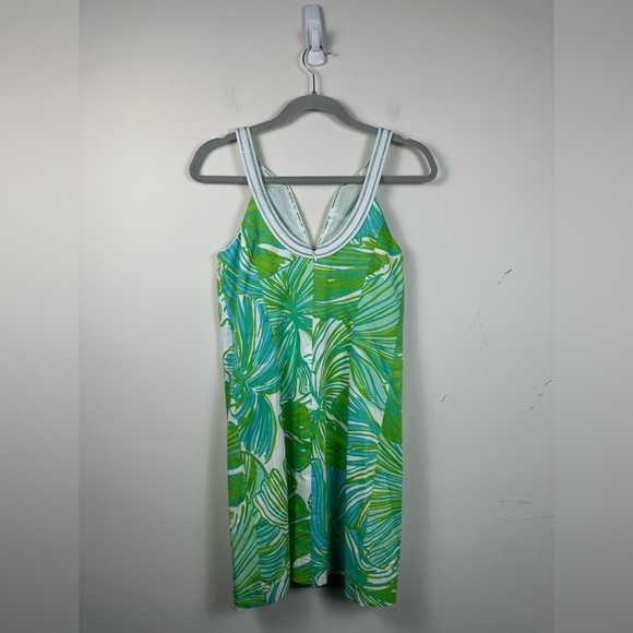 Lilly Pulitzer Tessa Shift Dress Size 2 in Green Sheen Fronds Place Beach EUC - Picture 3 of 8